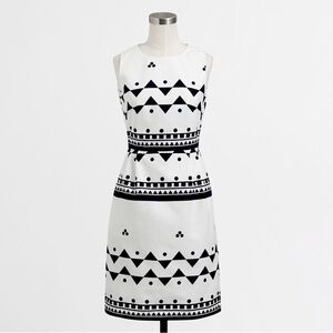 J.CREW Textured Navy White Geometric Print Dress sz.0